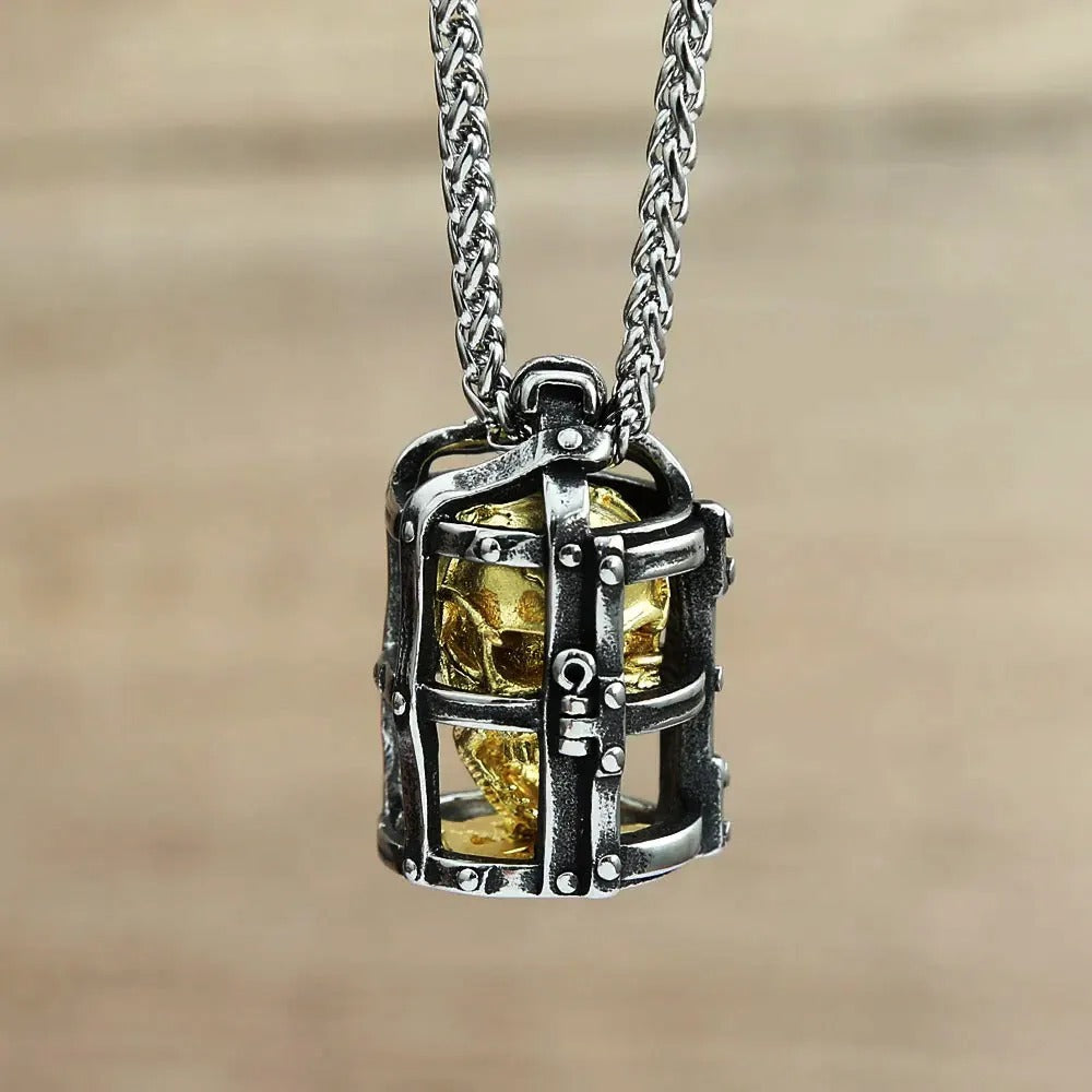 Vintage Skull Stainless Steel Pendant Necklace