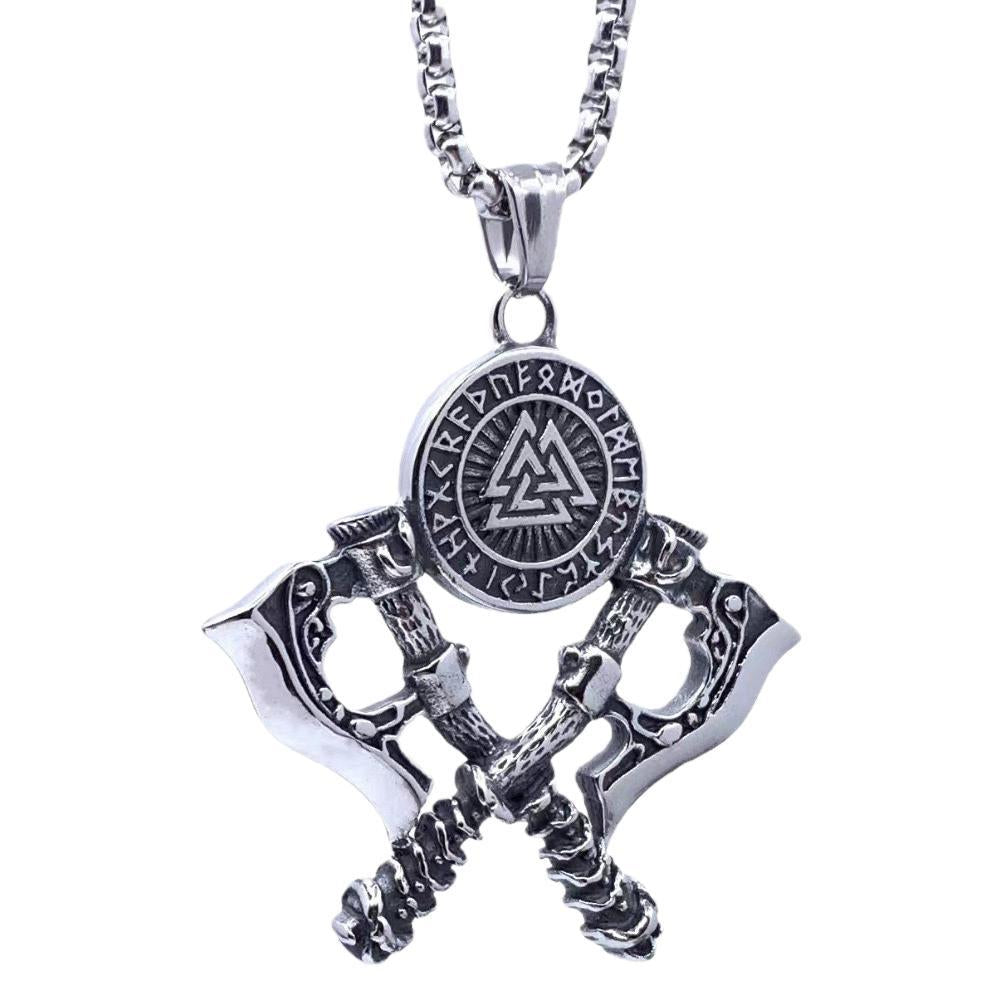 Planderful Viking Odin Axe Shield Pendant Titanium For Men