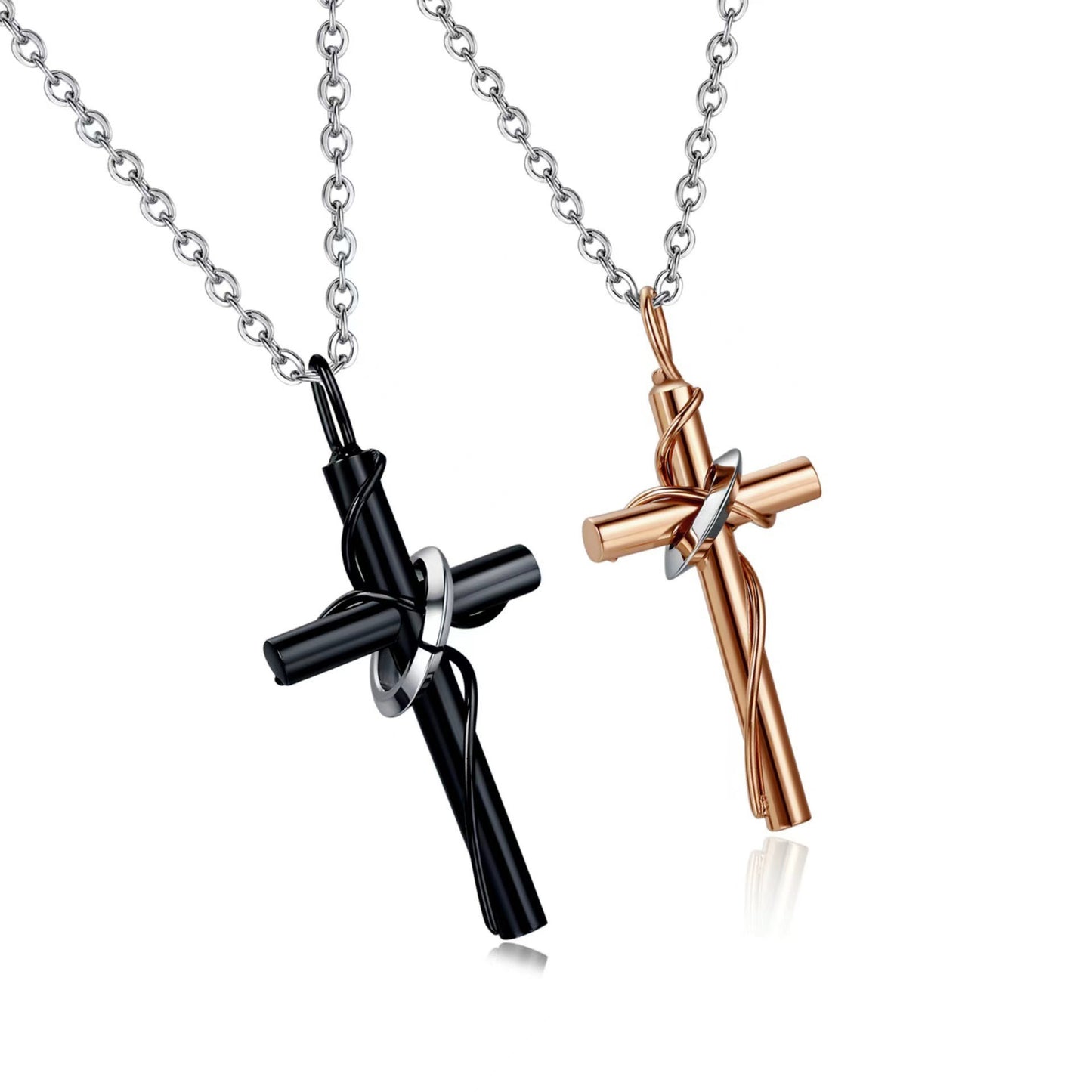 1. Planderful Classic Cross Necklace In Titanium Stainless Steel Korean Inspired Jewelry For Unisex Gift