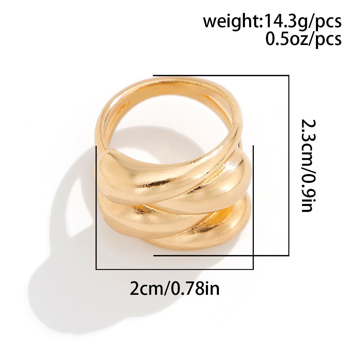 Planderful Vienna Verve Statement Ring Irregular Texture European American Inspired For Fashionable Women