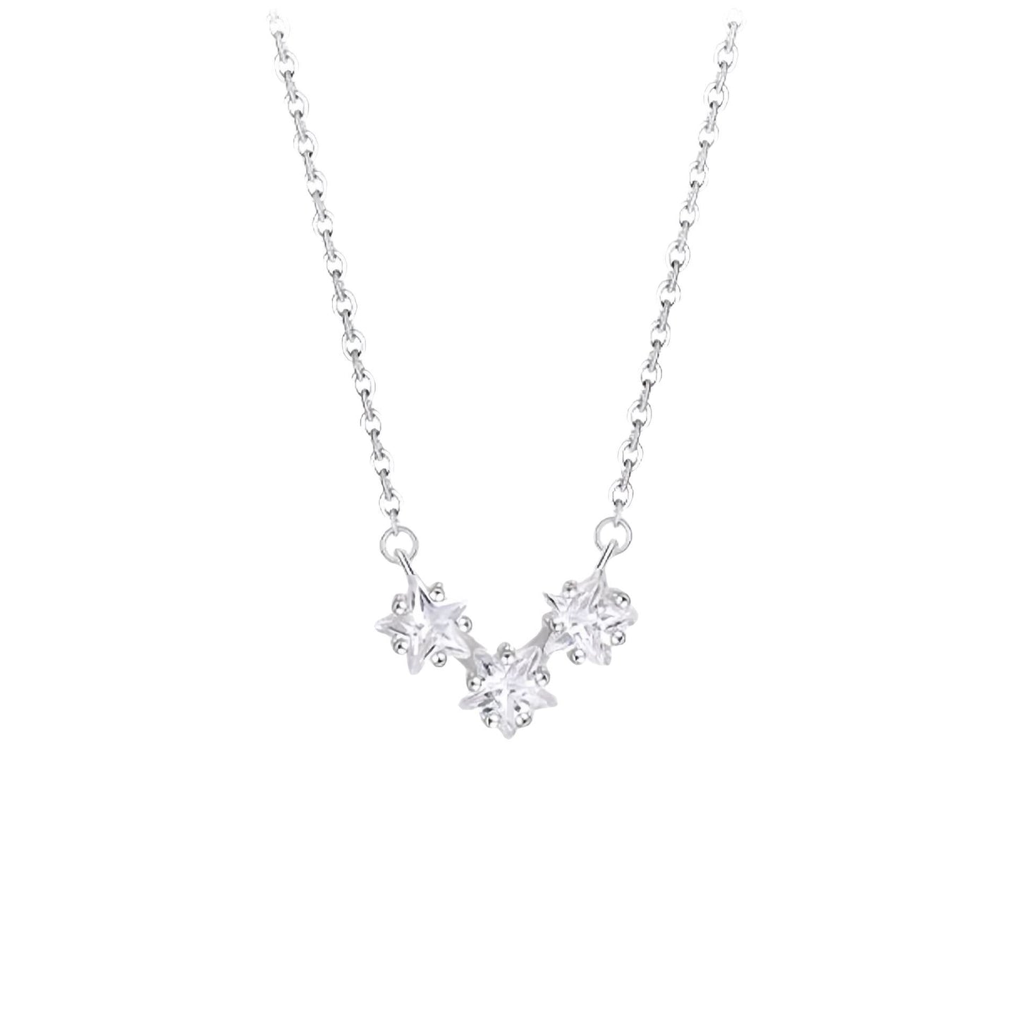 New 925 Sterling Silver Necklace Female Star Pendant Gift