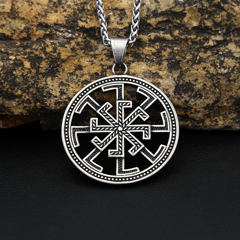 Octagram Windmill Stainless Steel Men's Pendant Necklace