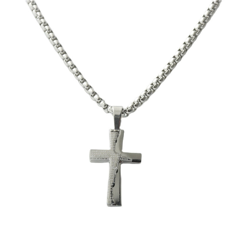 Stylish Personalized Titanium Steel Cross Pendant Necklace for Men
