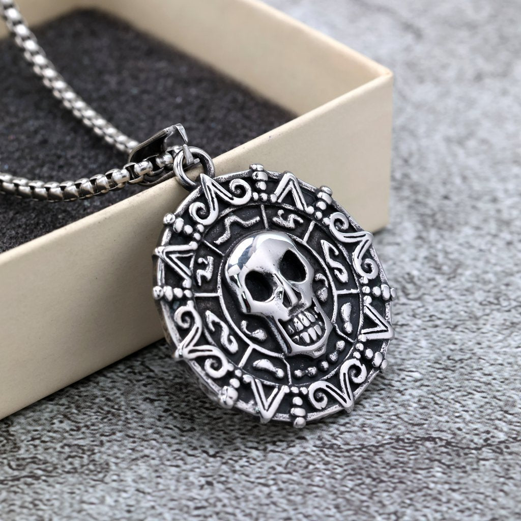 Vintage Skull Stainless Steel Pendant Necklace