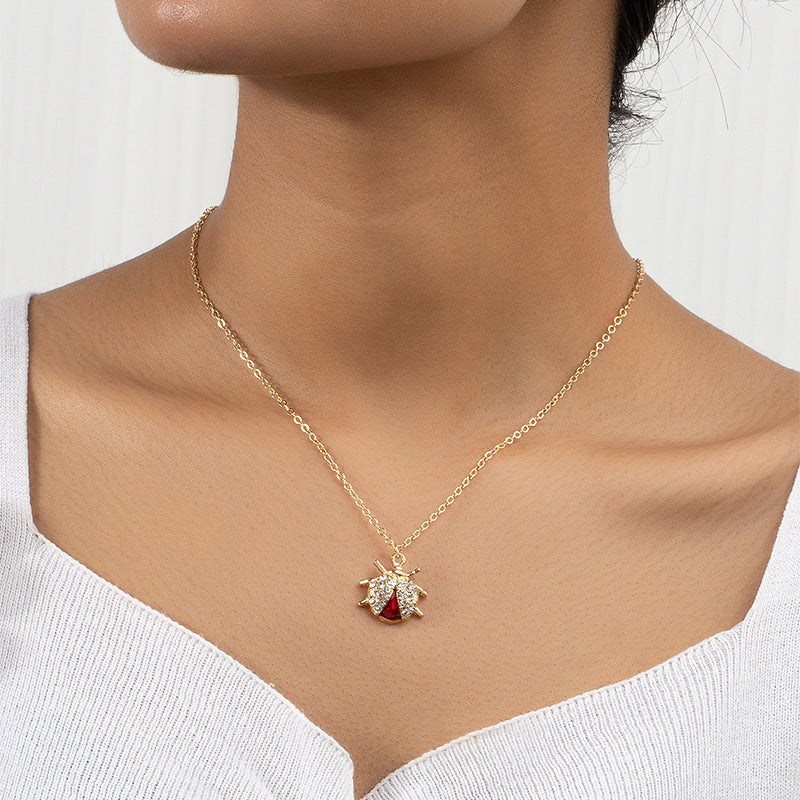 Luxurious Ladybug Pendant Necklace - Exquisite European Design