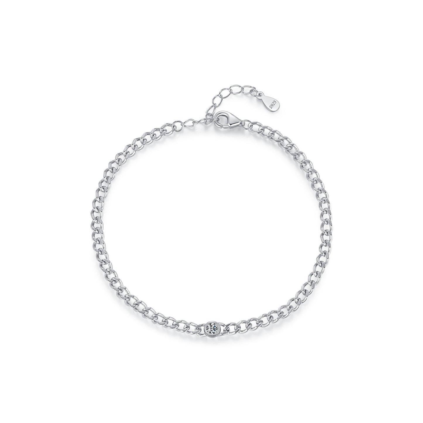 Planderful Moissanite Sparkling Bracelet – Elegant Sterling Silver Design