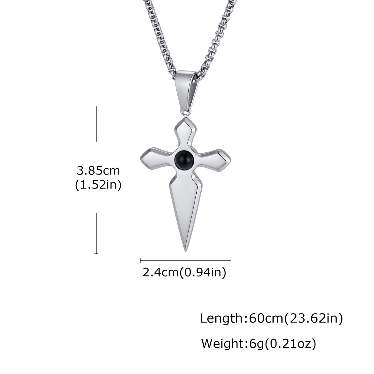 Cross Tiger's Eye Stainless Steel Pendant for Men