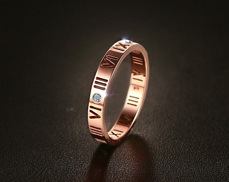 Amazon Women's Stainless Steel Jewelry Roman Numeral Ring