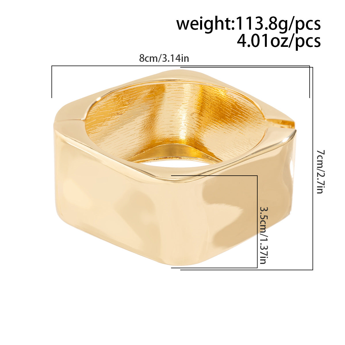 Planderful Vienna Verve Geometric Rhombus Metal Bracelet for Bold Fashion Lovers Industrial Statement Jewelry