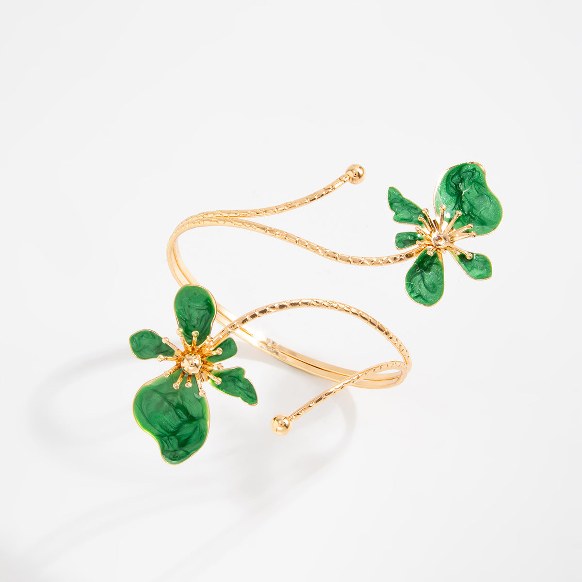 Planderful Vienna Verve Dripping Flower Open Arm Bracelet Adjustable Exotic Petal Winding Jewelry For Women