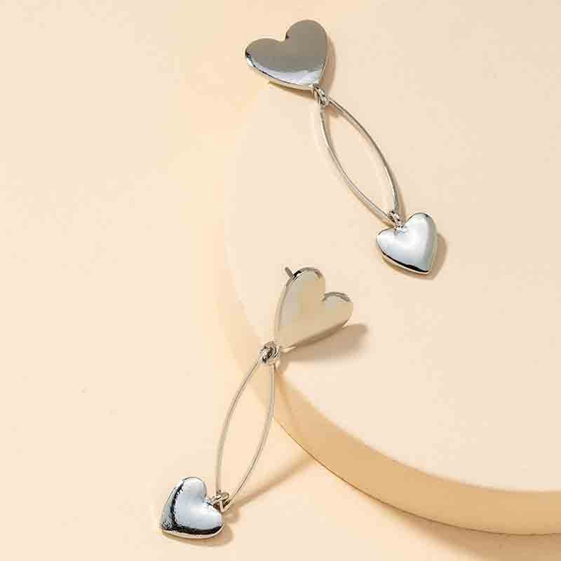 Vienna Verve Metal Heart Drop Earrings