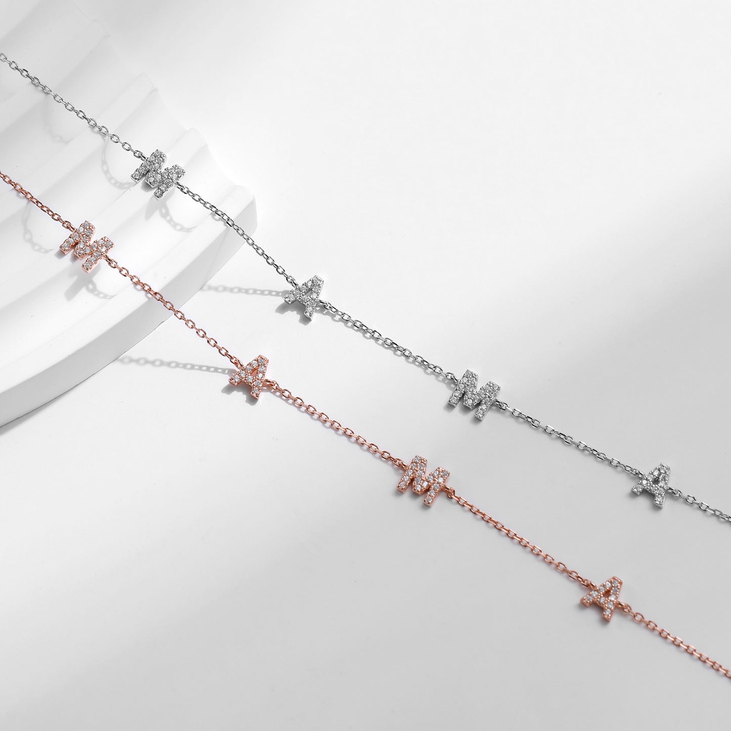 Mama Letter Sterling Silver Necklace - Elegant Mother's Day Gift