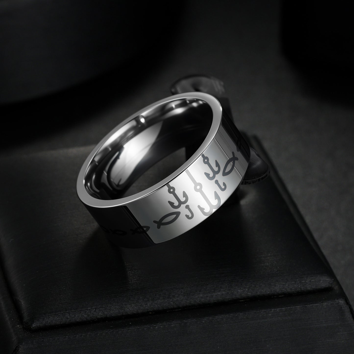 Planderful Stainless Steel Fish Hook Ring For Him Personalized Unisex Jewelry Durable