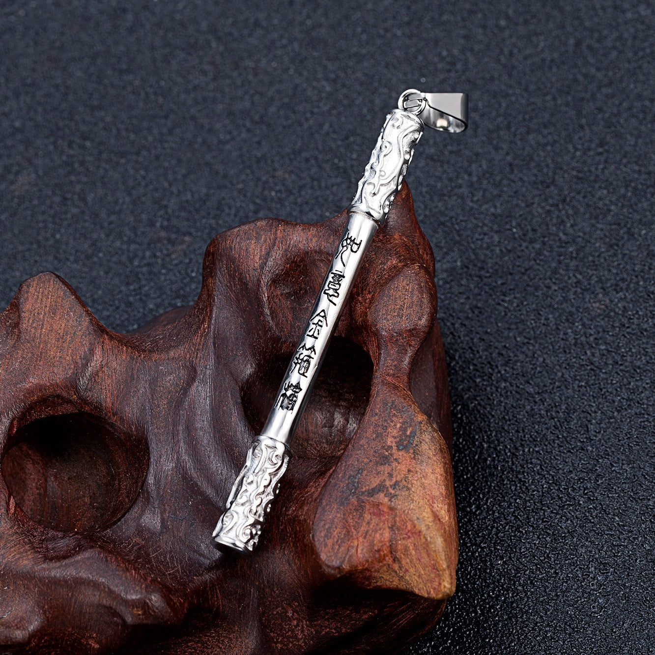 1. Planderful Wukong Ruyi Necklace For Men Chinese Style Golden Hoop Pendant Streetwear Jewelry