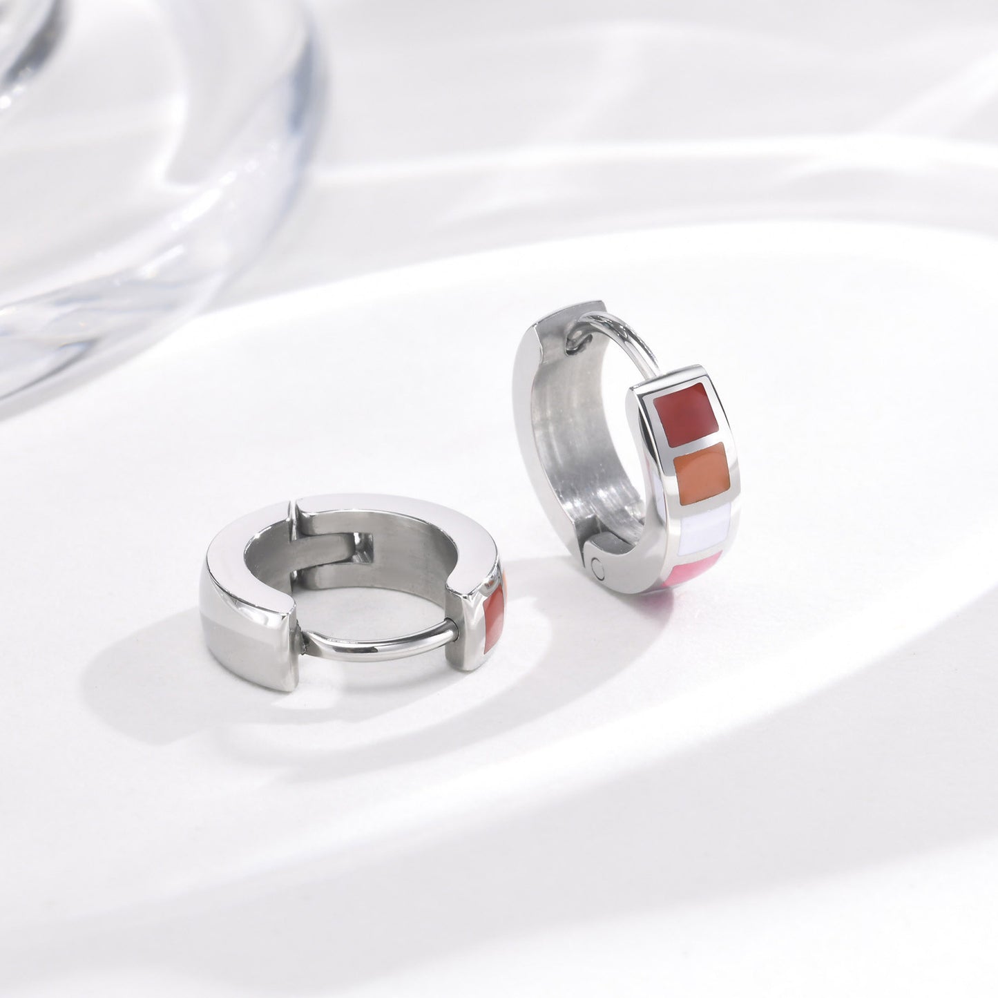 Planderful Unisex Stainless Steel Colorful Earrings