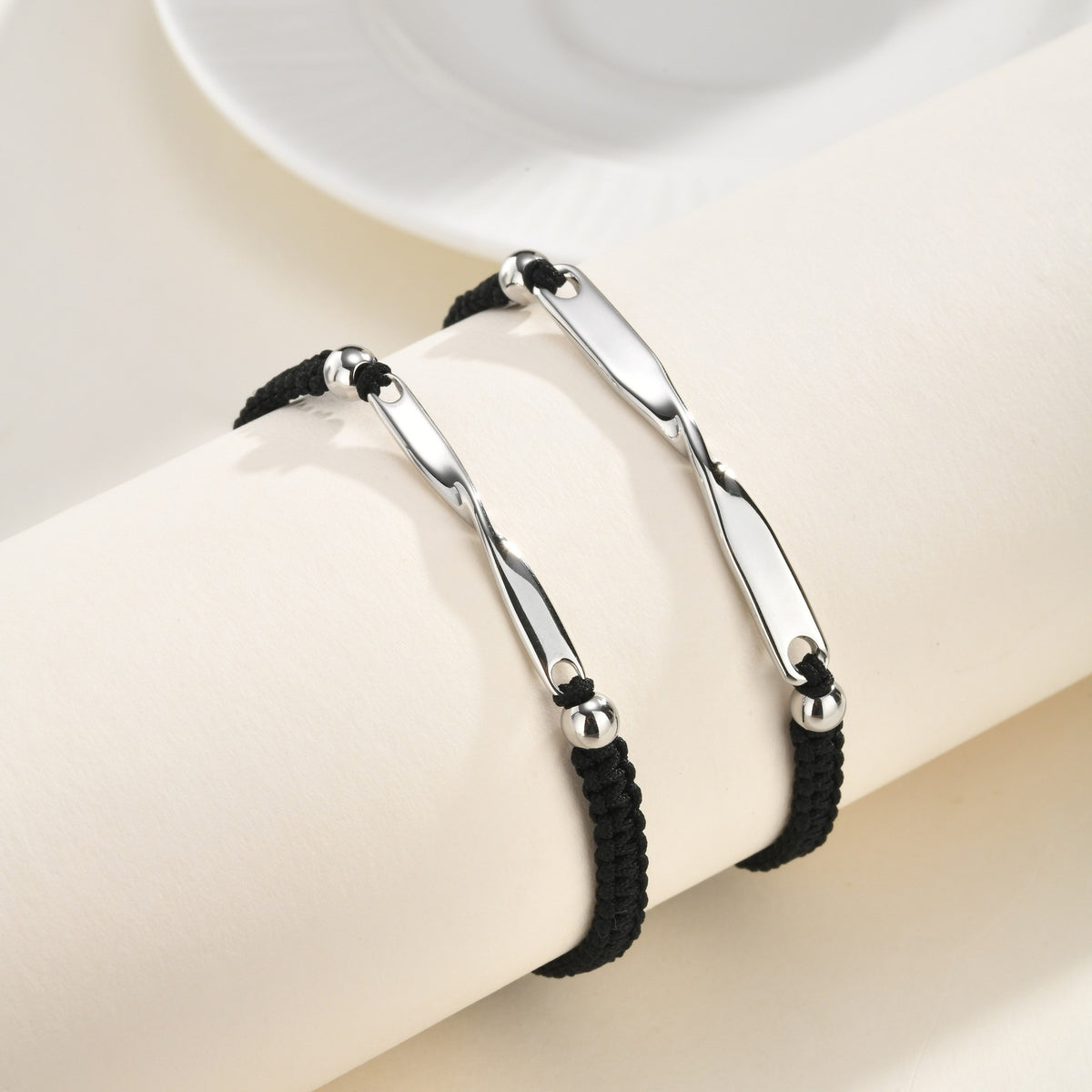 Braided Adjustable Mobius Stainless Steel Bracelet Unisex
