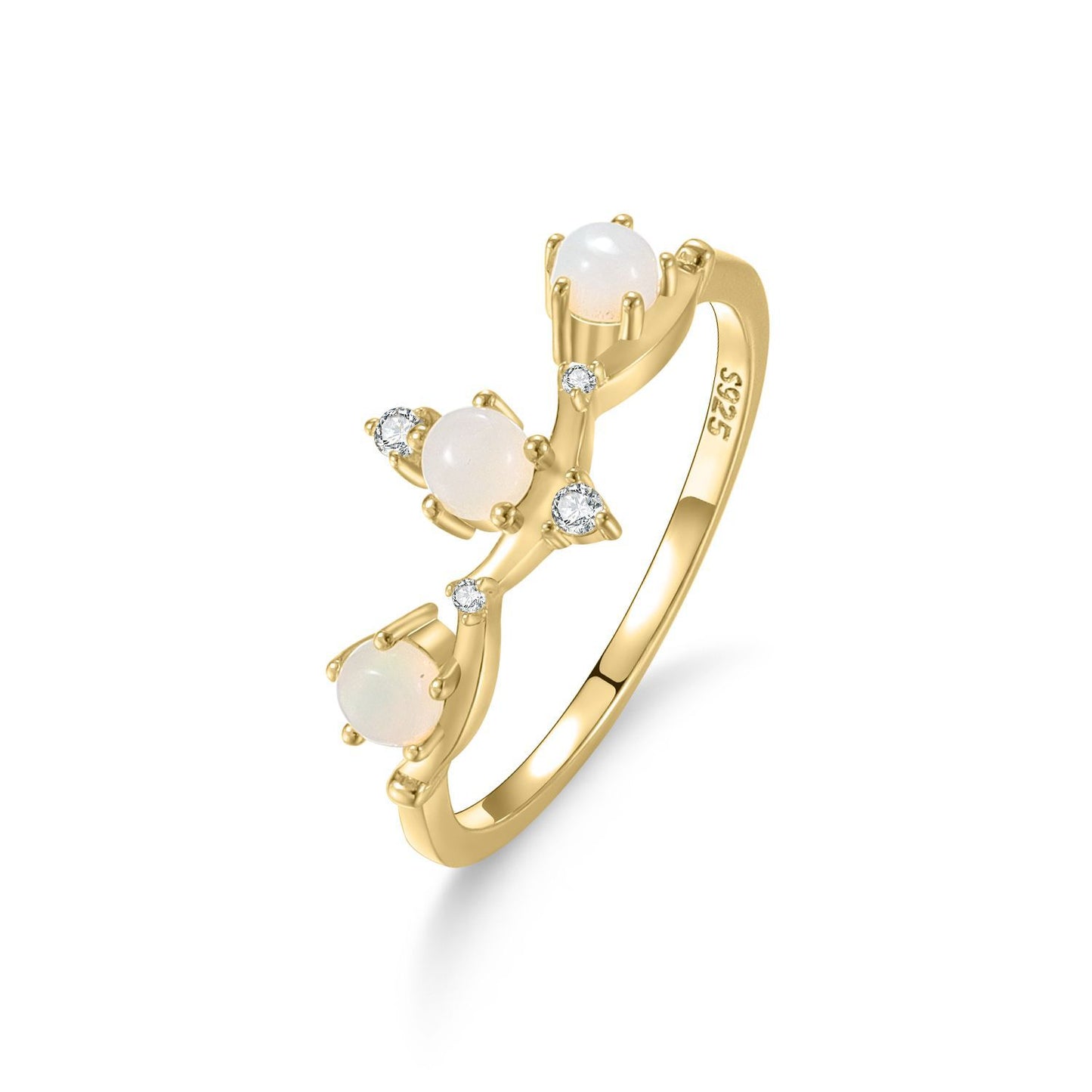 TikTok Popular Opal Ring S925 Sterling Silver Natural Opal