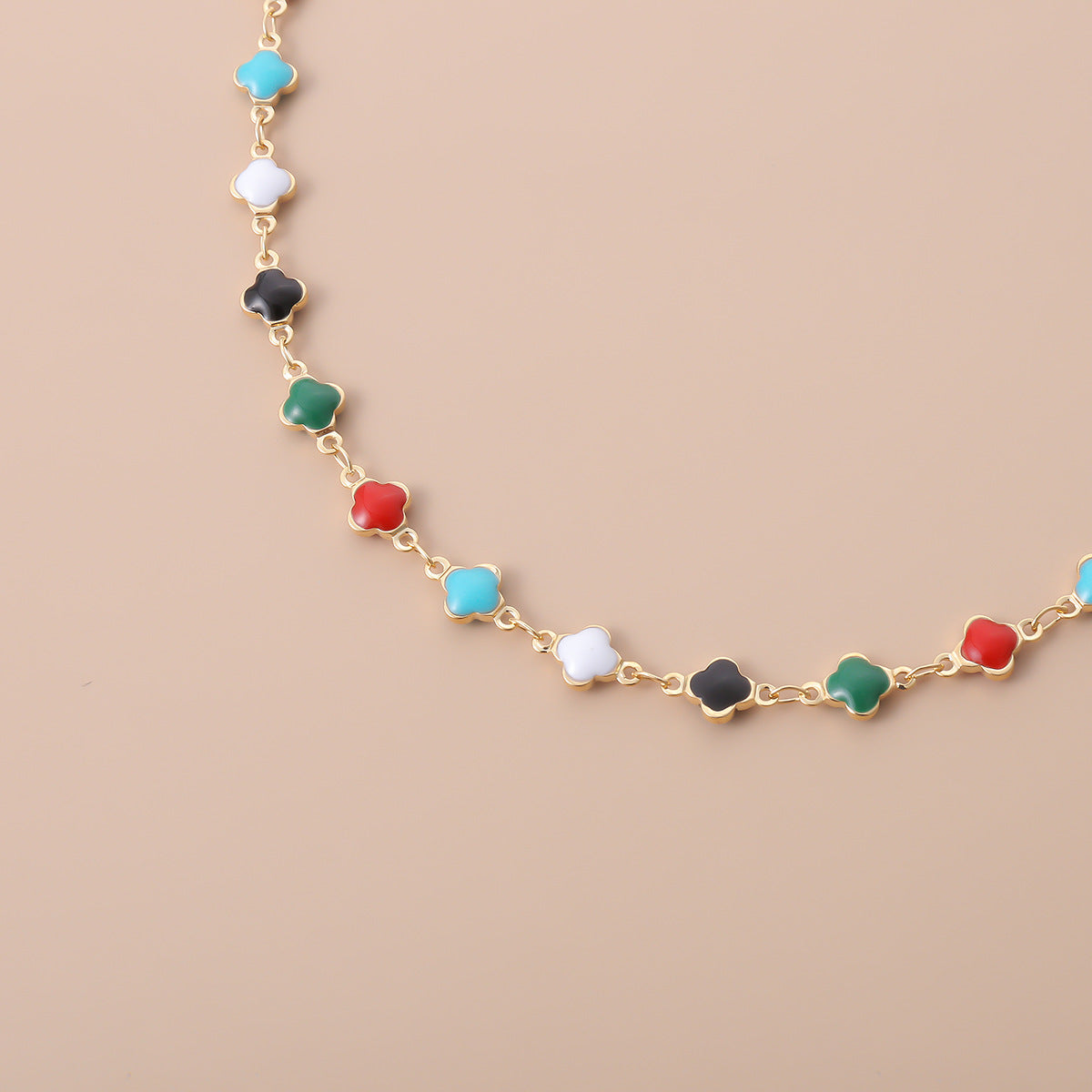 Statement Necklace With Small Flower Detail For Women By Planderful Vienna Verve Handmade Retro Color