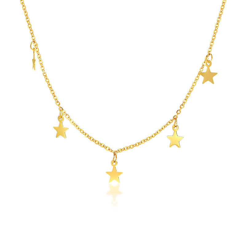 Stainless Steel Star Necklace Steel Color Titanium Steel Gold Women's Fashion