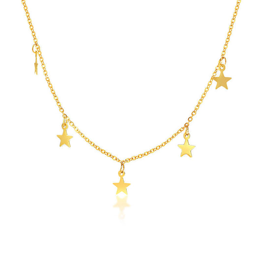 Stainless Steel Star Necklace Steel Color Titanium Steel Gold Women's Fashion