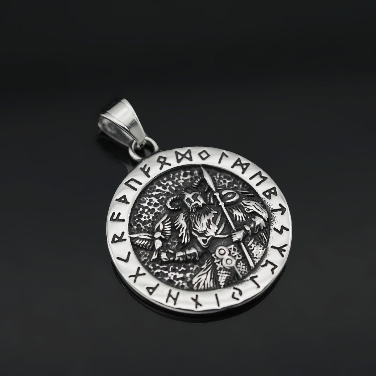 Vintage Viking Stainless Steel Pendant Necklace