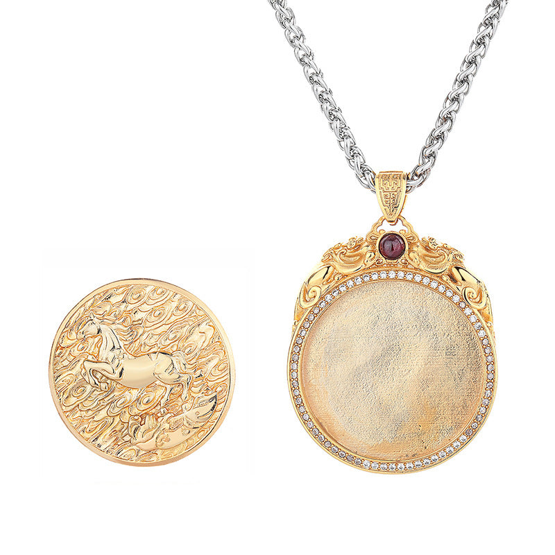 Steel Necklace - Elegant Unisex Buddha Natal Zodiac Pendant Perfect For Men And Women