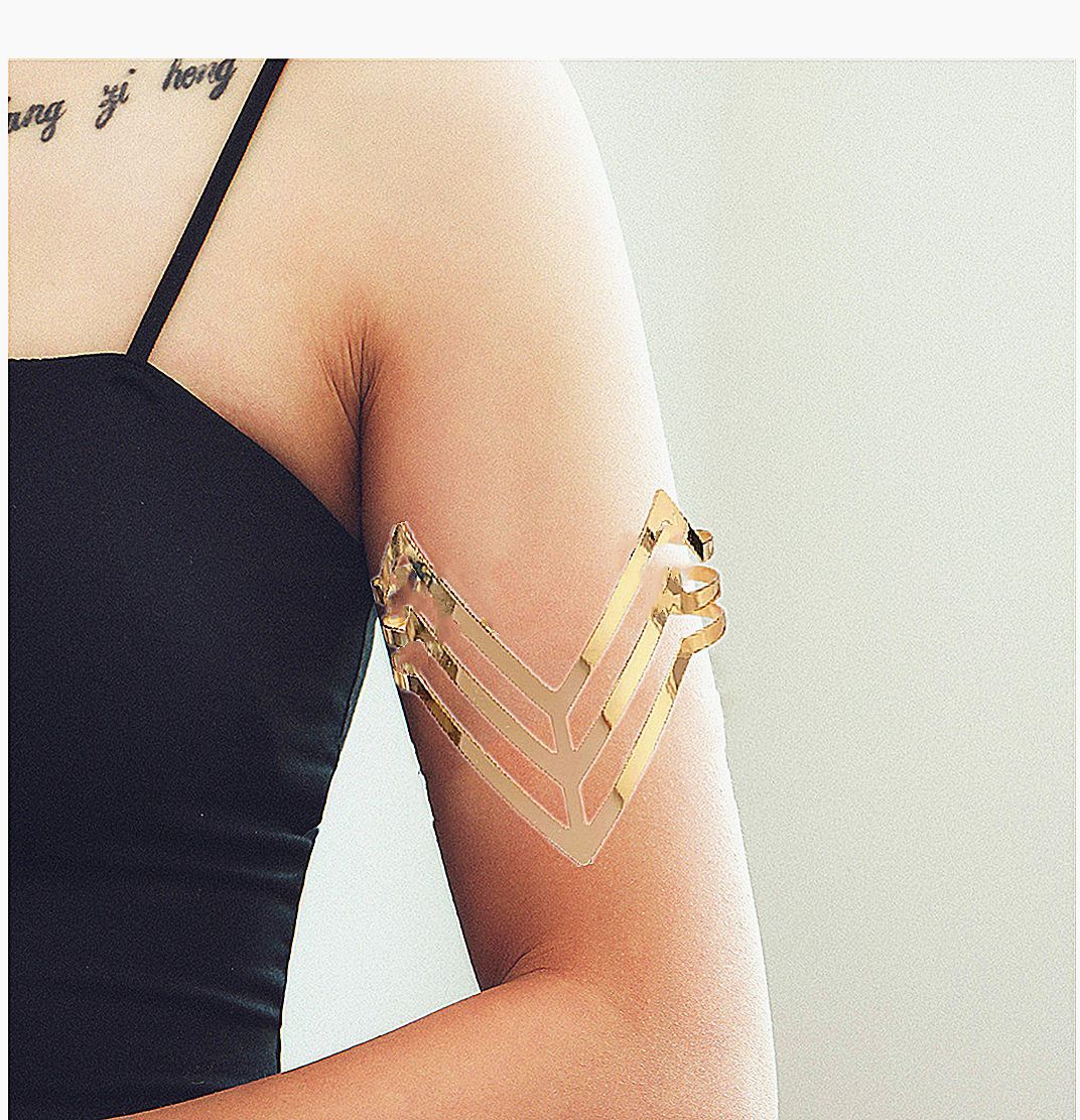 Planderful Savanna Rhythms Bracelet Set – Exaggerated Metal Design with Zircon Encrusted Detail