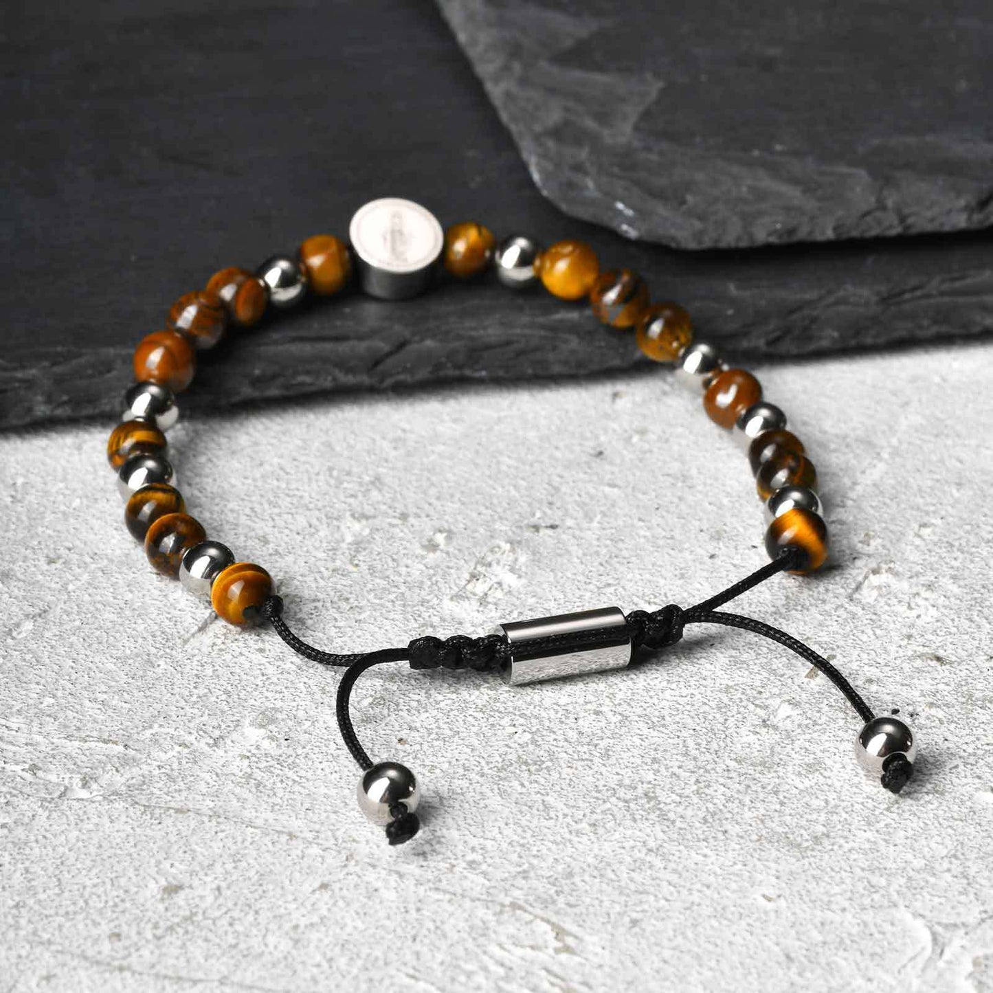 Planderful Saint Benedict Bracelet Natural Stone Beaded Men