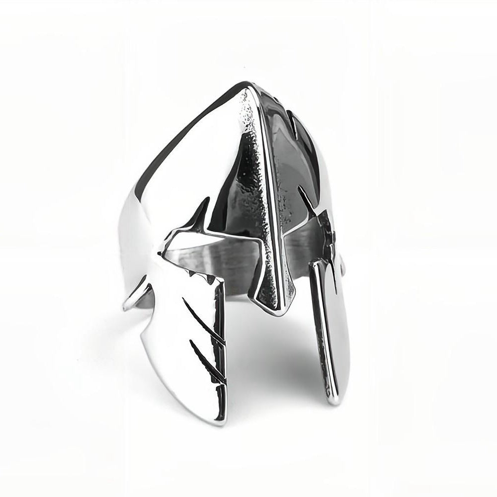 European And American Jewelry Men's Stainless Steel Ring Sparta Mask Retro Design