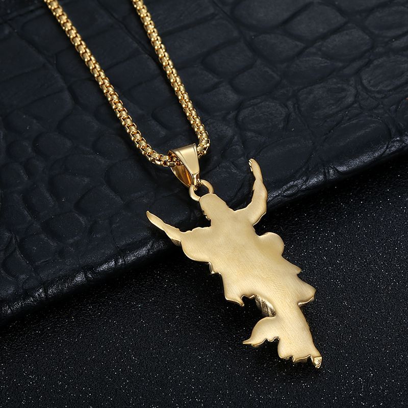 Planderful Everyday Genie Hip Hop Jesus Portrait Pendant Necklace Premium Stainless Steel Gold Plated For Hip Hop Fans