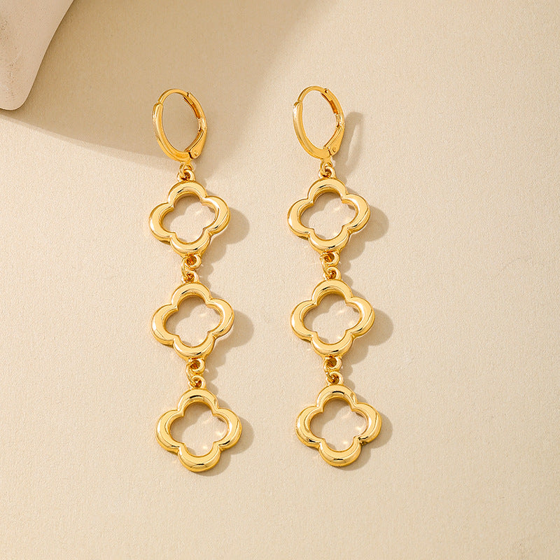 Planderful Vienna Verve Earrings Set – Exquisite Four-Leaf Clover Design