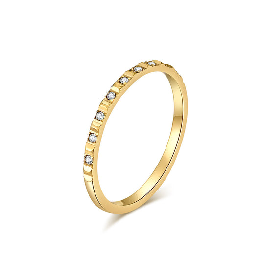 Planderful Zircon Tail Ring Titanium Steel Stacked Ring For Everyday Elegant Women