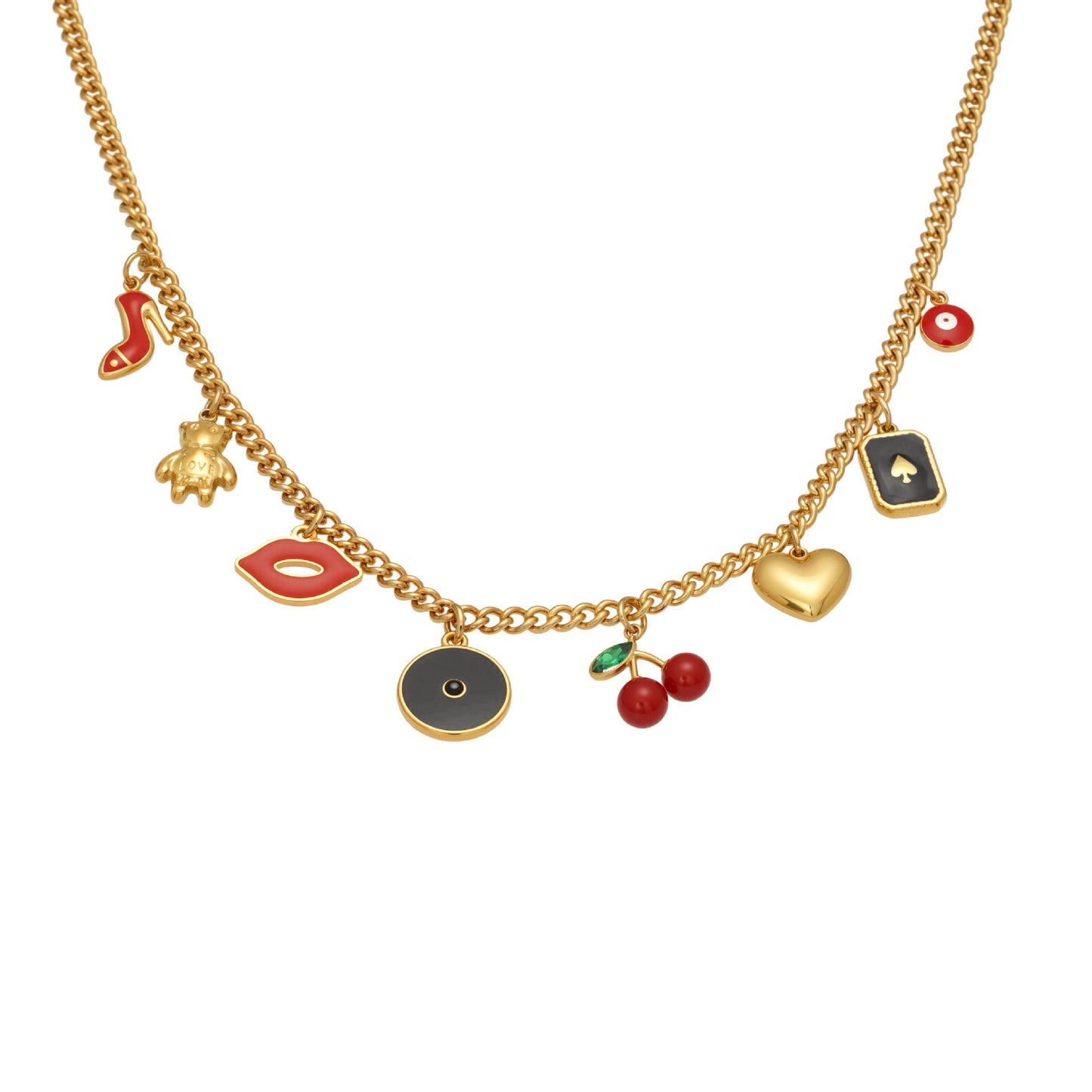 Planderful Everyday Collarbone Necklace 18K Gold Enamel