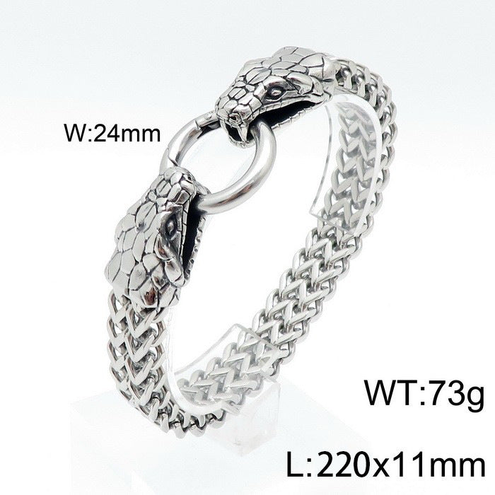 Rock Inlaid Zircon Snake Element Series – Snake Head Bracelet