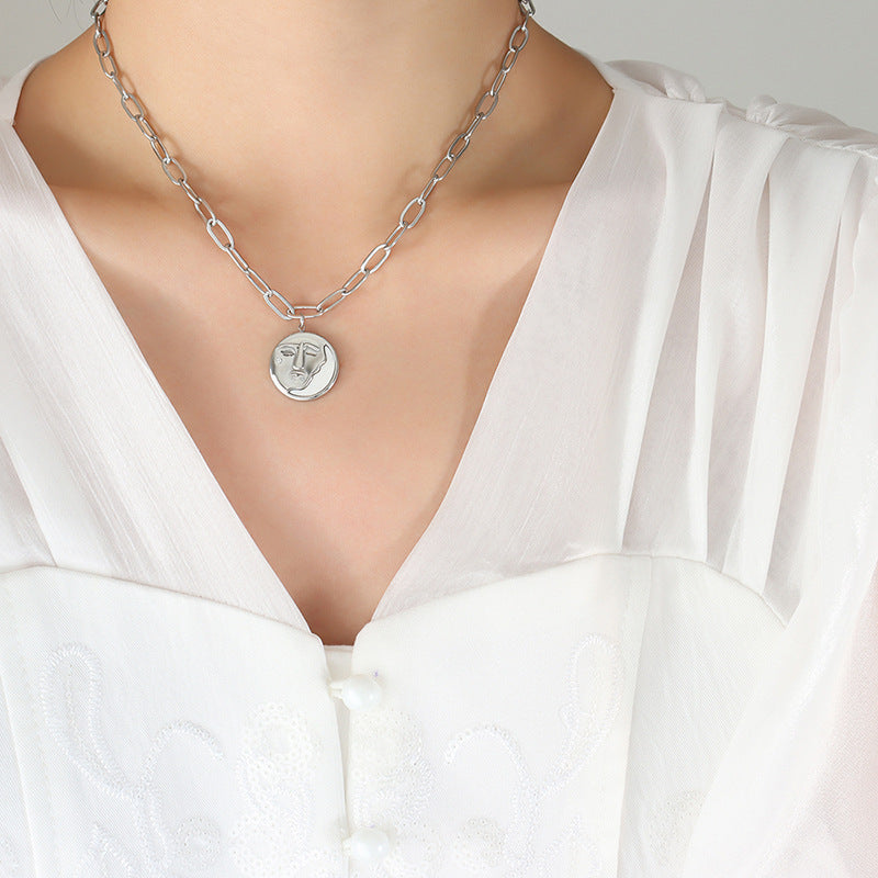 Enchanting Half Moon Zirconia White Seashell Necklace