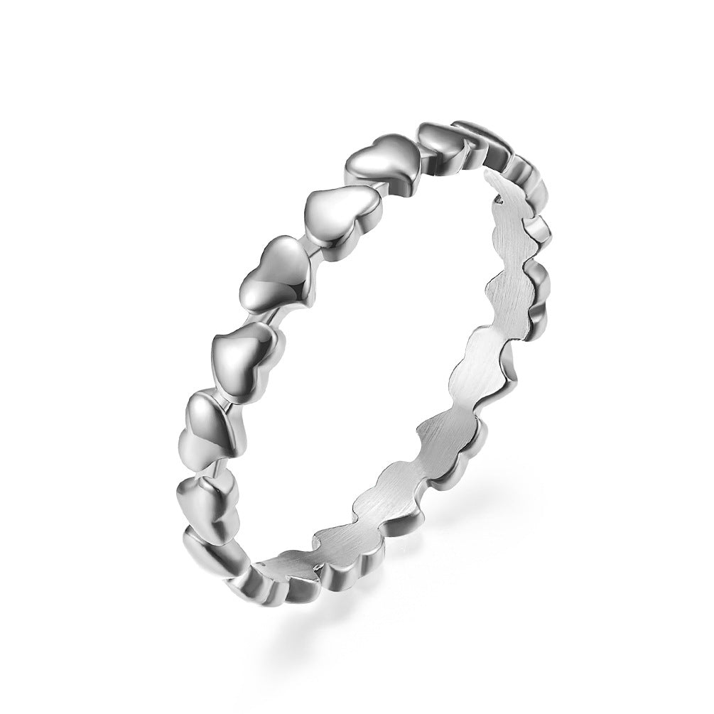 Planderful Stainless Steel Ring For Women Does Not Fade Durable Love Shape Jewelry