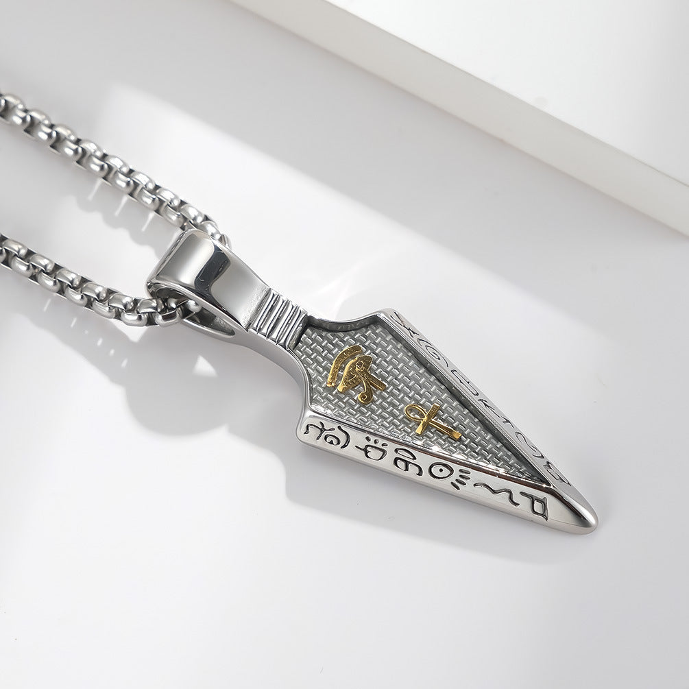Planderful Eye Of Horus Necklace Titanium Steel Carbon Fiber Pendant For Men Bold Literary Style Jewelry