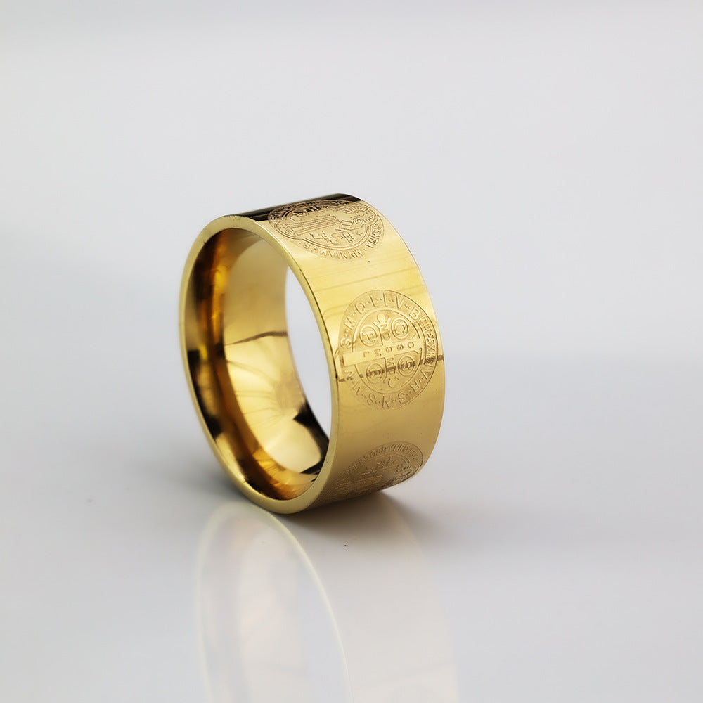 European And American Stainless Steel Ring Fashion Exorcism Cross Holy Book Men And Women Suitable Ring For Men