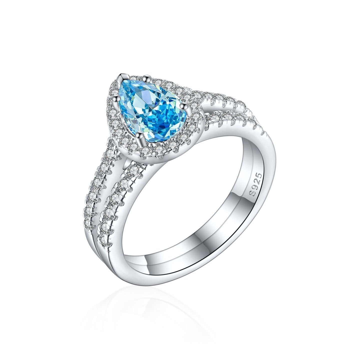 Sterling Silver 1.5ct Ice Flower Cut Colored Treasure Ring