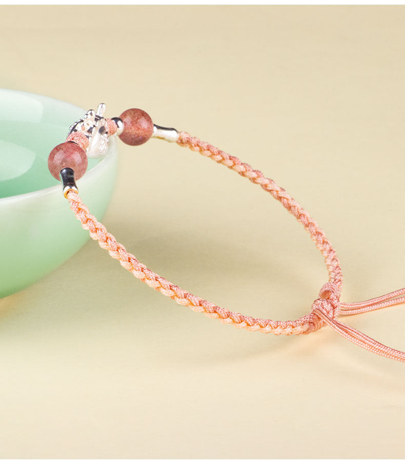 Silver Dragon Baby Multicolor Woven Red Rope Bracelet - Zodiac Year Gift for Women