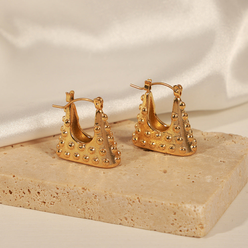 Golden Geometric Bag Earrings - Everyday Genie Collection