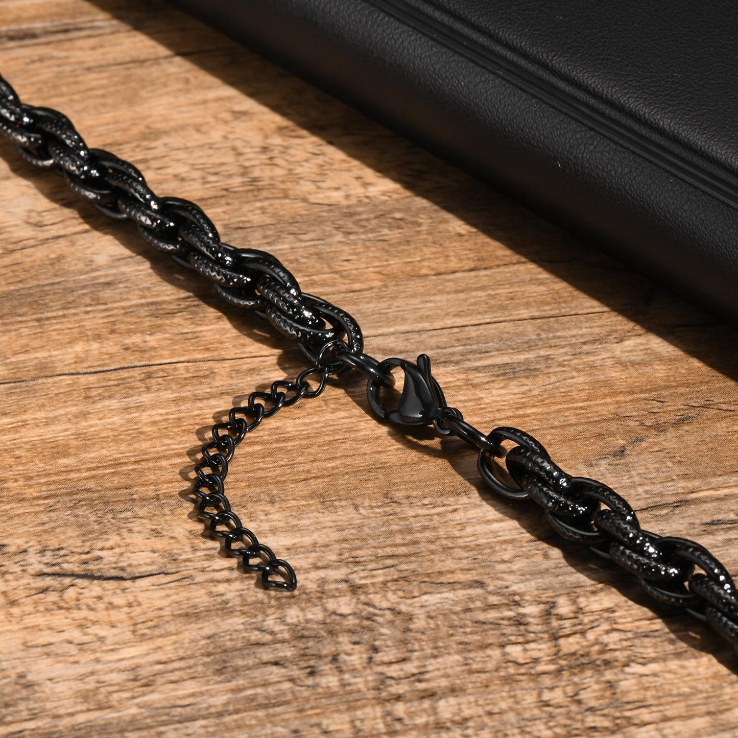 Stainless Steel Twisted Twist Chain Bracelet Vintage Grey Men's Jewelry