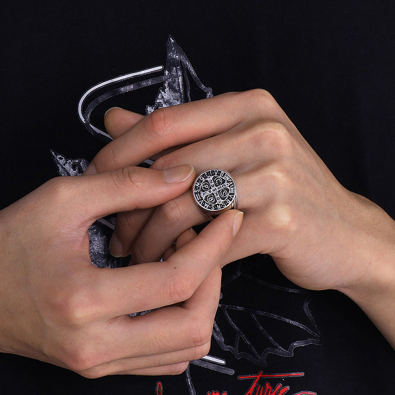 Planderful Viking Rune Ring Titanium Steel For Men Jewelry