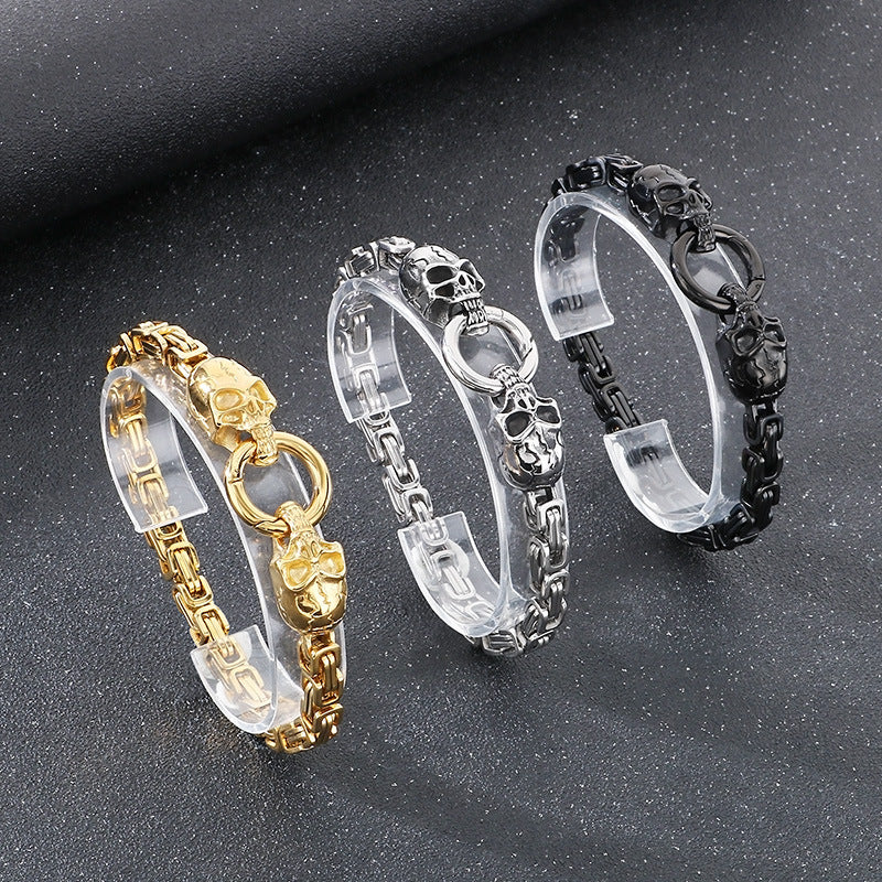 Planderful Personalized Ghost Head Punk Bracelet For Men