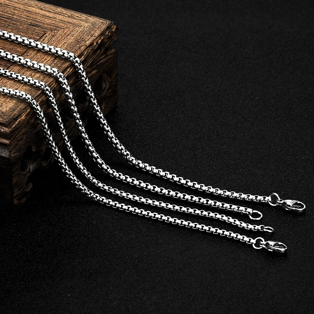 Pearl Square Stainless Steel Pendant Necklace