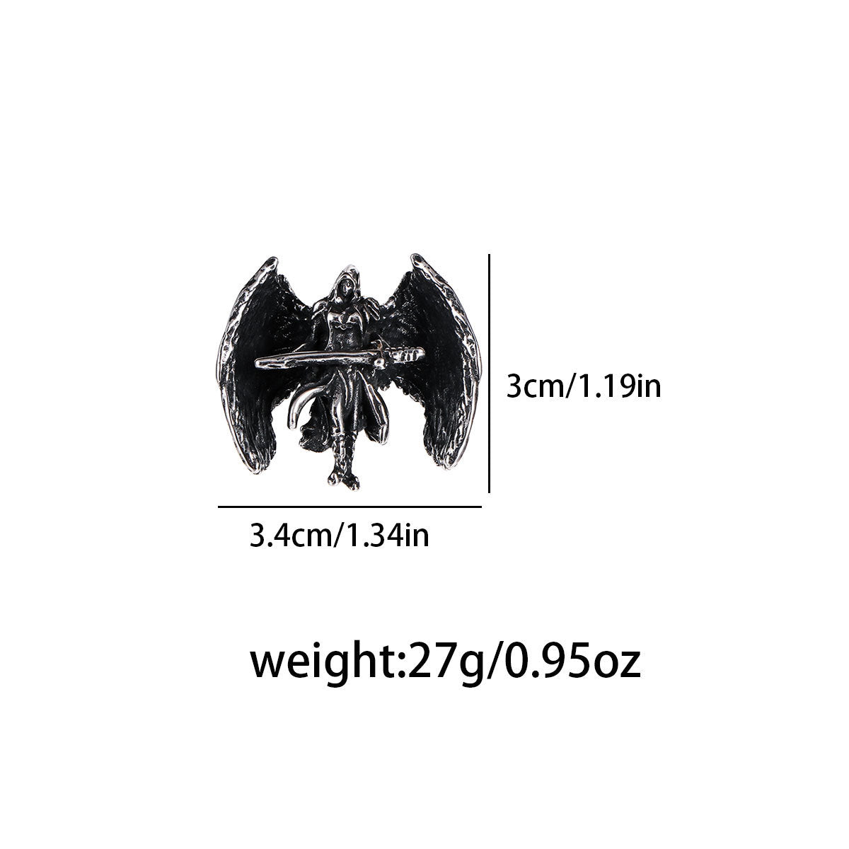 Halloween Necklace – Trial Angel Men's Stainless Steel Pendant Pendant