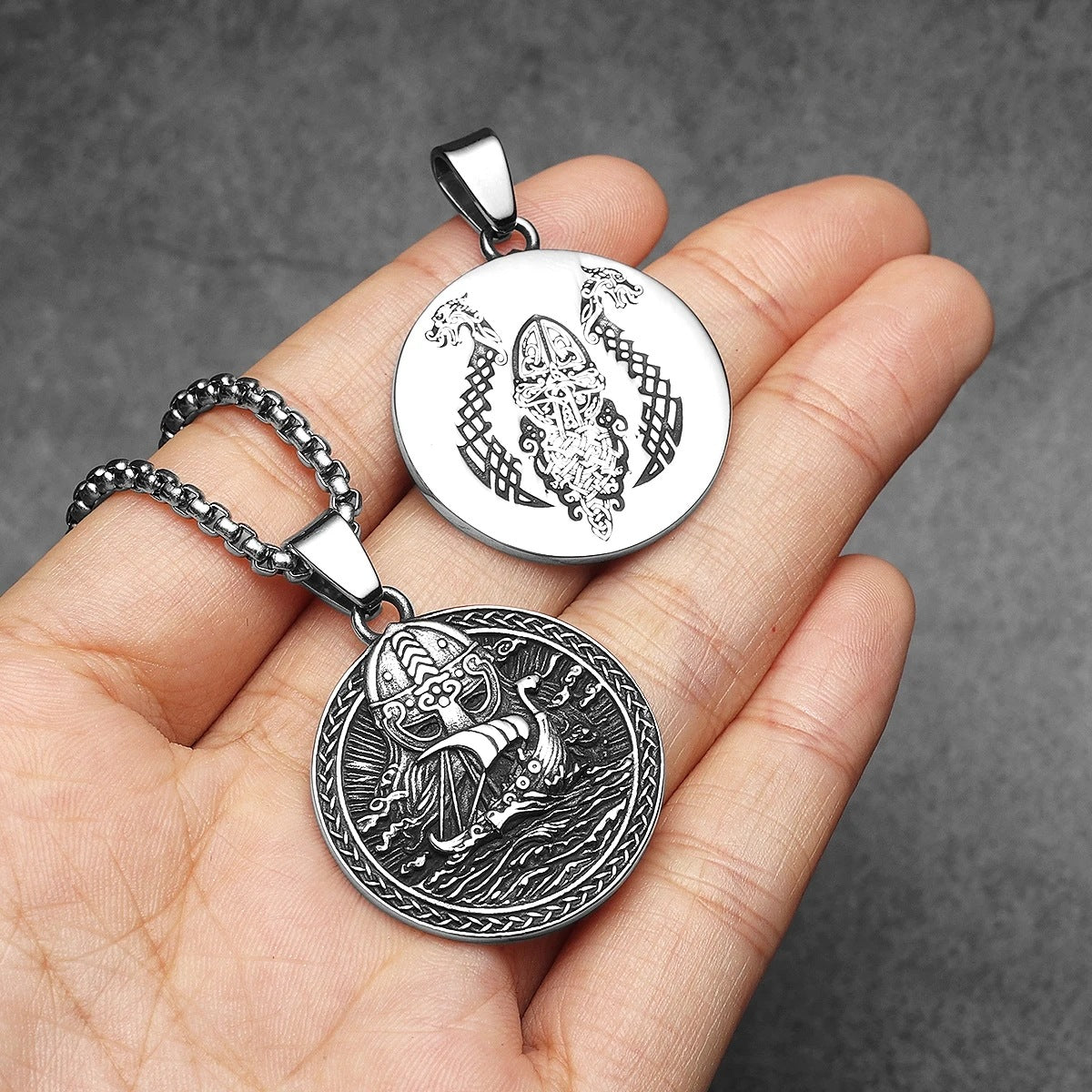 Viking Corsair Titanium Steel Necklace European and American Men's Fashion Domineering Stainless Steel Pendant Pendant