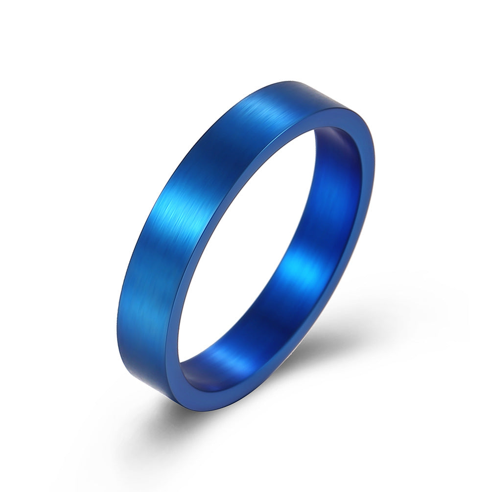 Planderful Titanium Steel Ring 4mm Matte Brushed Unisex Fade Resistant Jewelry For Men And Women Everyday Wear