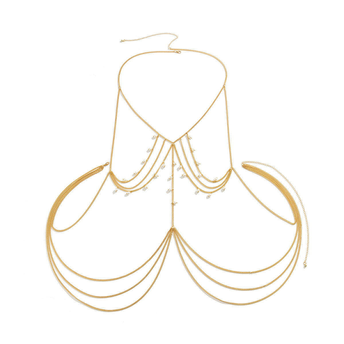 Sexy Imitation Pearl Star Tassel Necklace and Body Chain