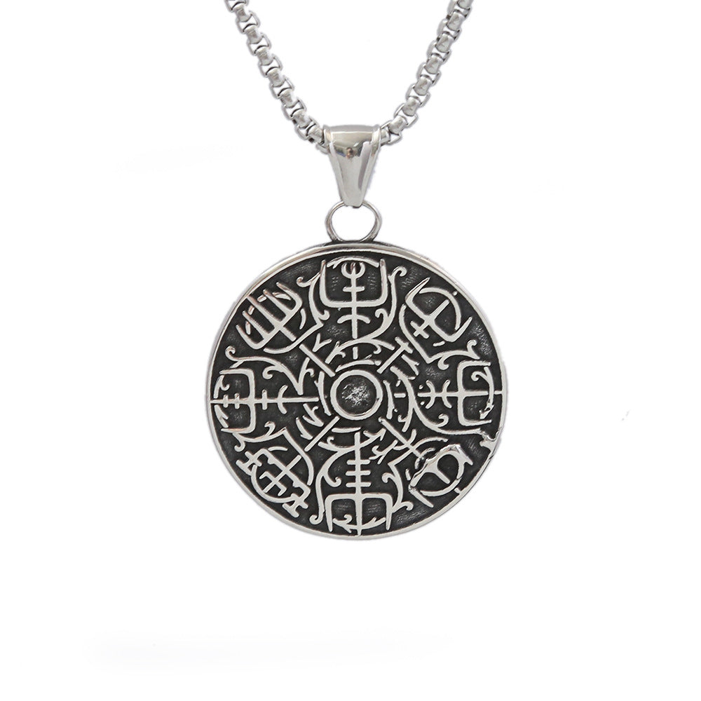 Viking Compass Stainless Steel Necklace for Men Wholesale
